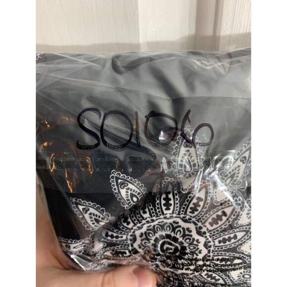 NWT NEW DIRECTIONS Asymmetrical Cut Window-sleeve Knit Lace Black Mandal XL Top - Picture 9 of 9